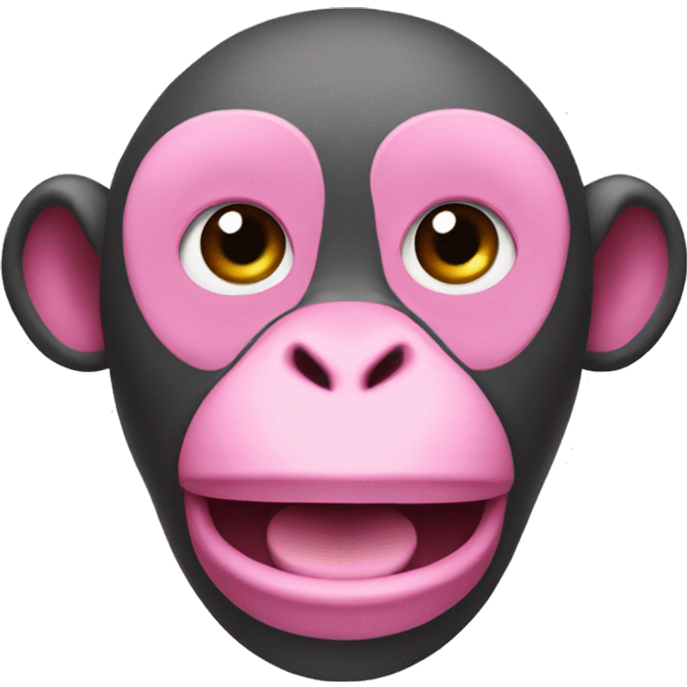 pink monkey with a bill in his mouth emoji