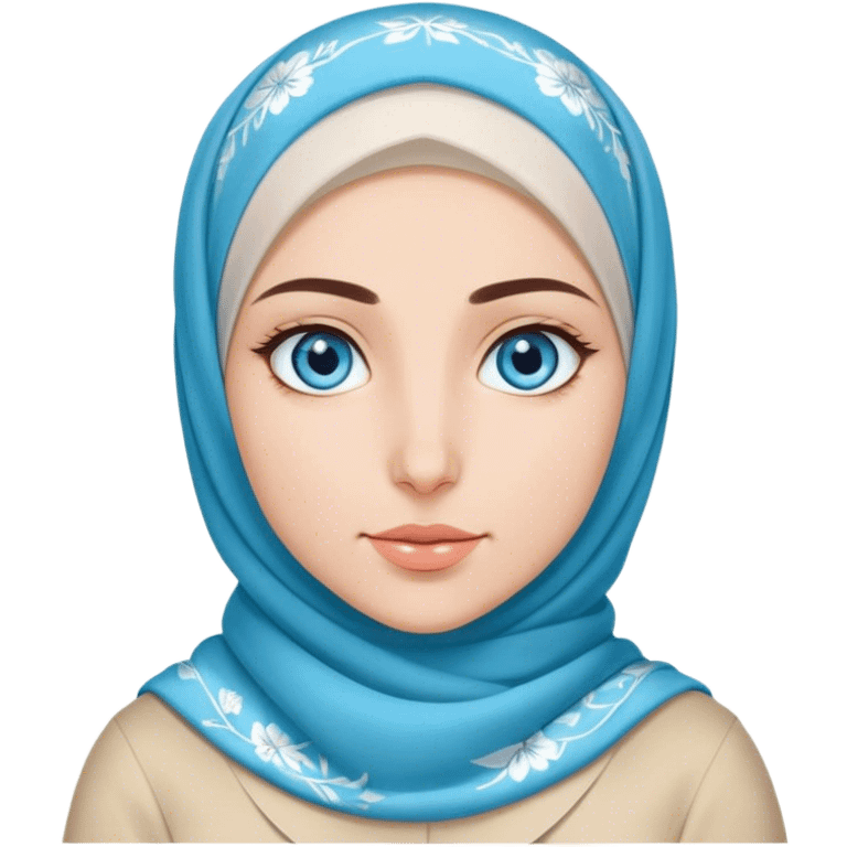 Turkish beautiful finish Konya girl blue eyes with spring design hijab  emoji