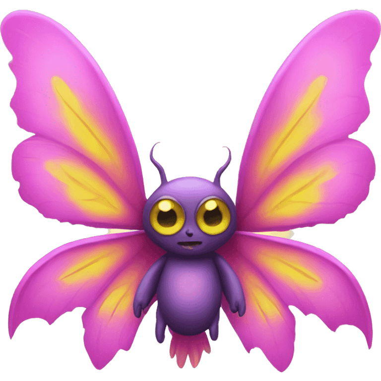 adorable pink and yellow mothman emoji