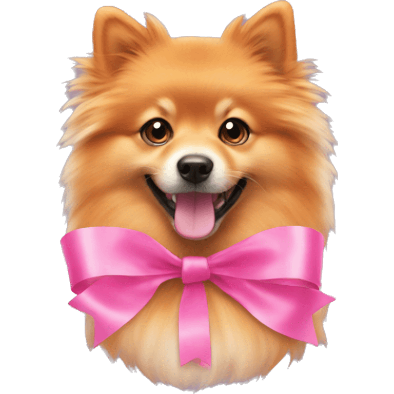 orange spitz with pink ribbon  emoji