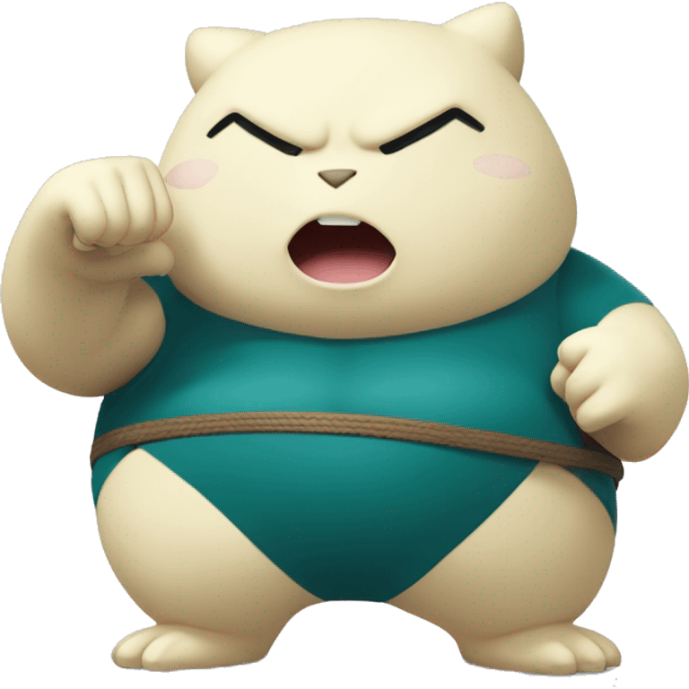 Pokémon snorlax doing Muai Thai emoji