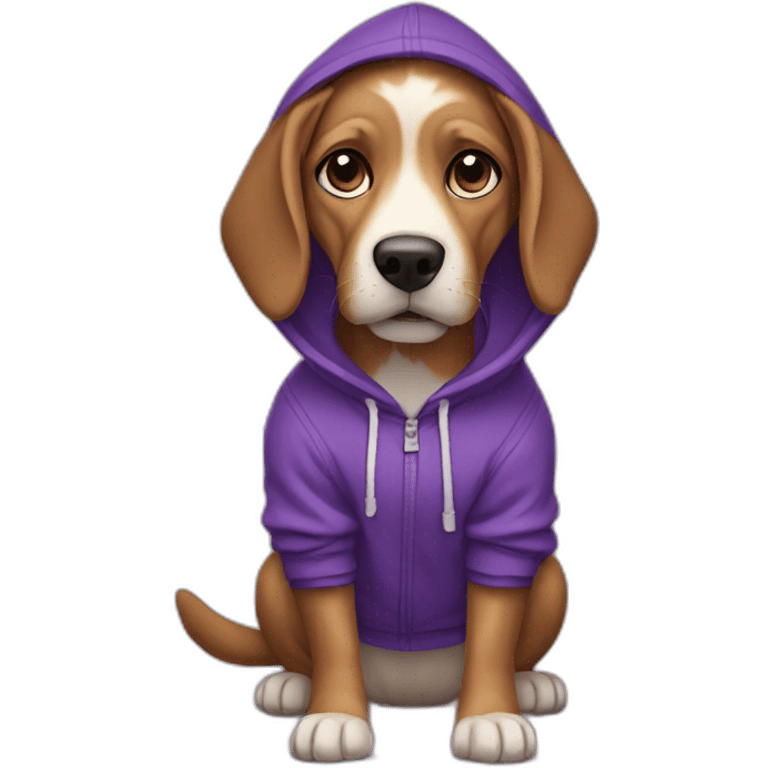 dog in purple hoodie emoji