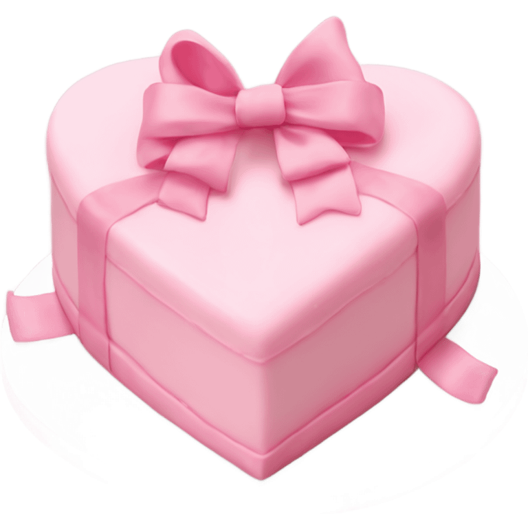 heart shaped pastel pink cake with ribbon bows  emoji