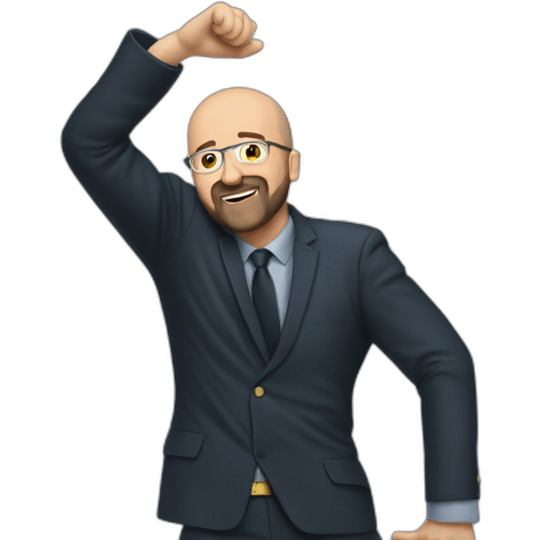 Charles Michel dabbing emoji