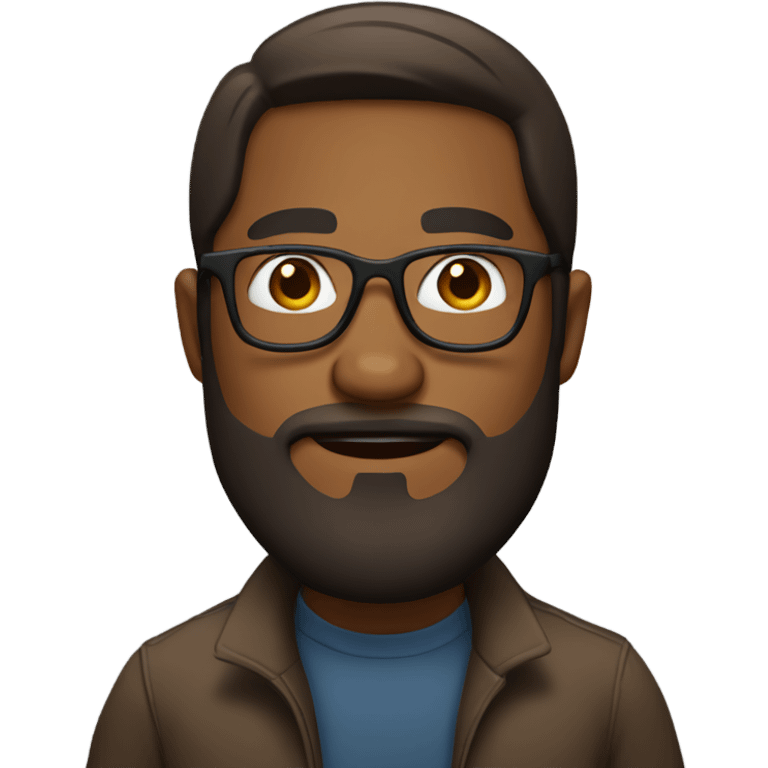 Brown guy with a beard and glasses  emoji