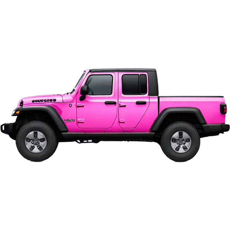 Realistic hot pink to pastel pink ombre Jeep Gladiator truck. emoji