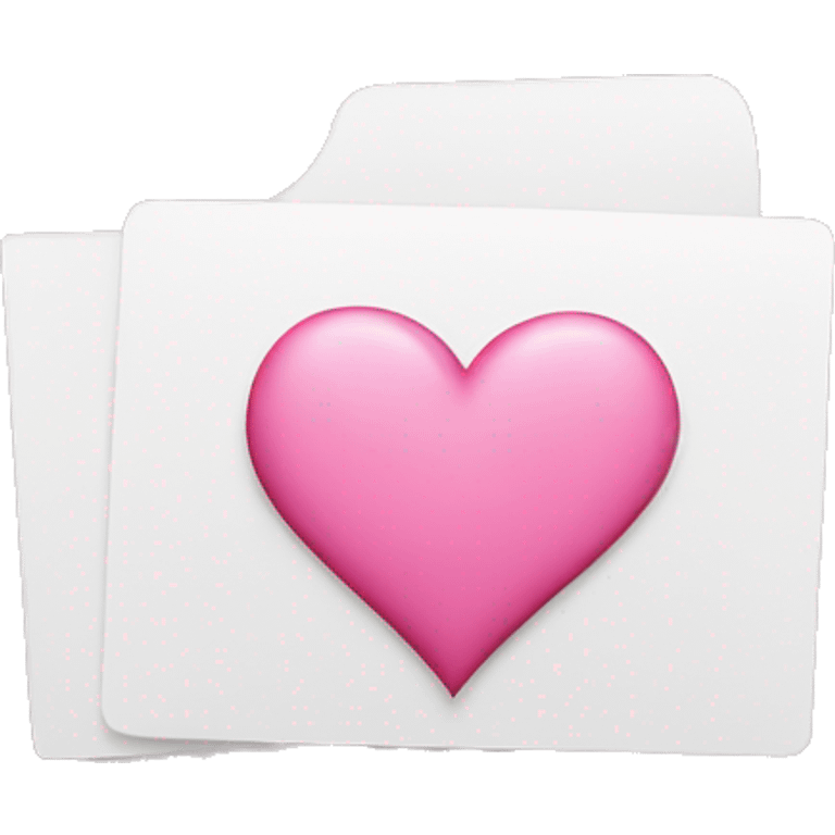 white card with pink heart  emoji