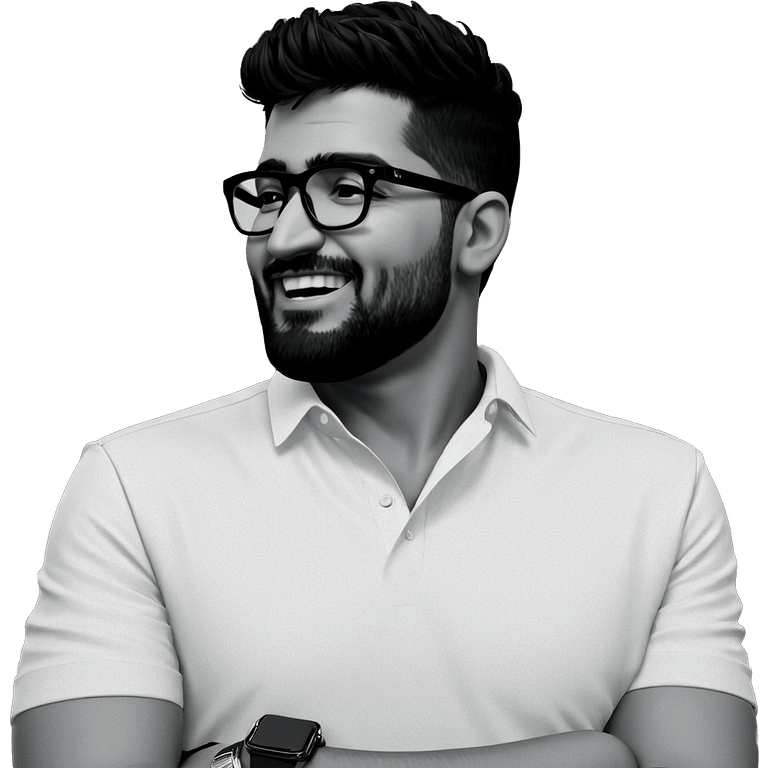 monochrome portrait of stylish male emoji