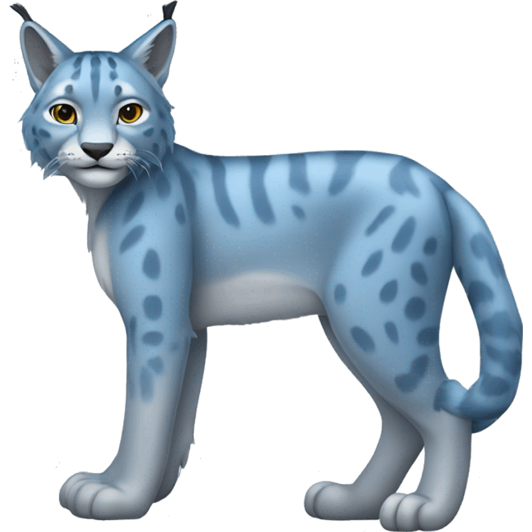 A blue lynx full body and short tail emoji