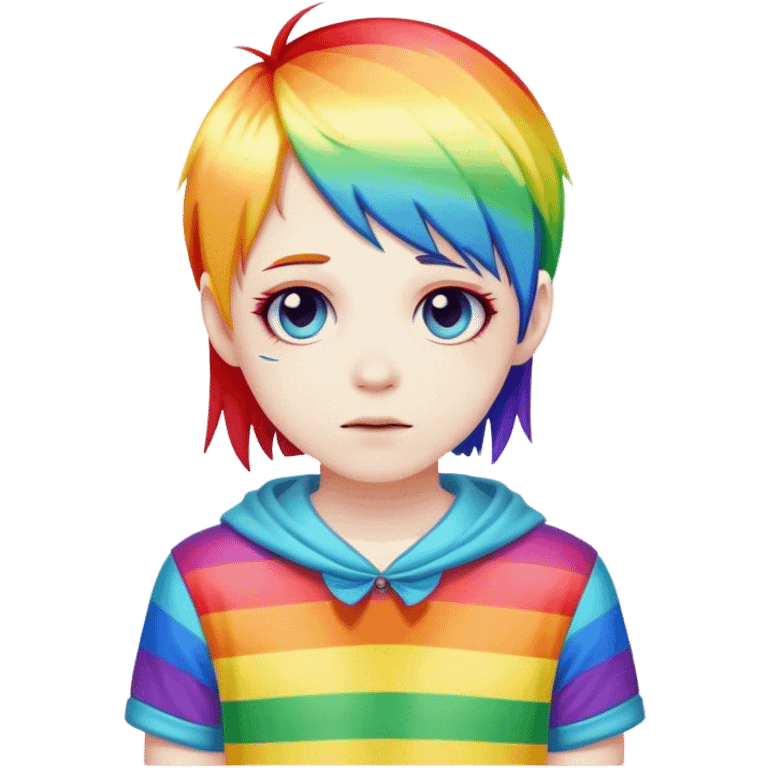 Emo wearing rainbow clothes emoji