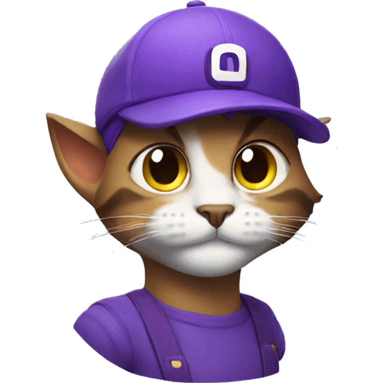 cat with waluigi cap emoji