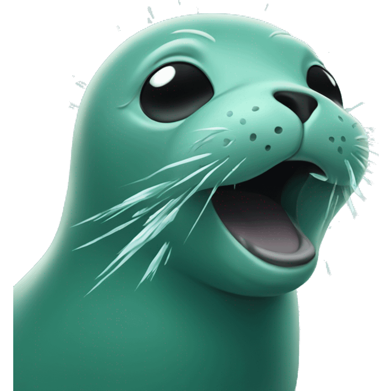 teal-coloured seal exploding head mind-blown amazed emoji