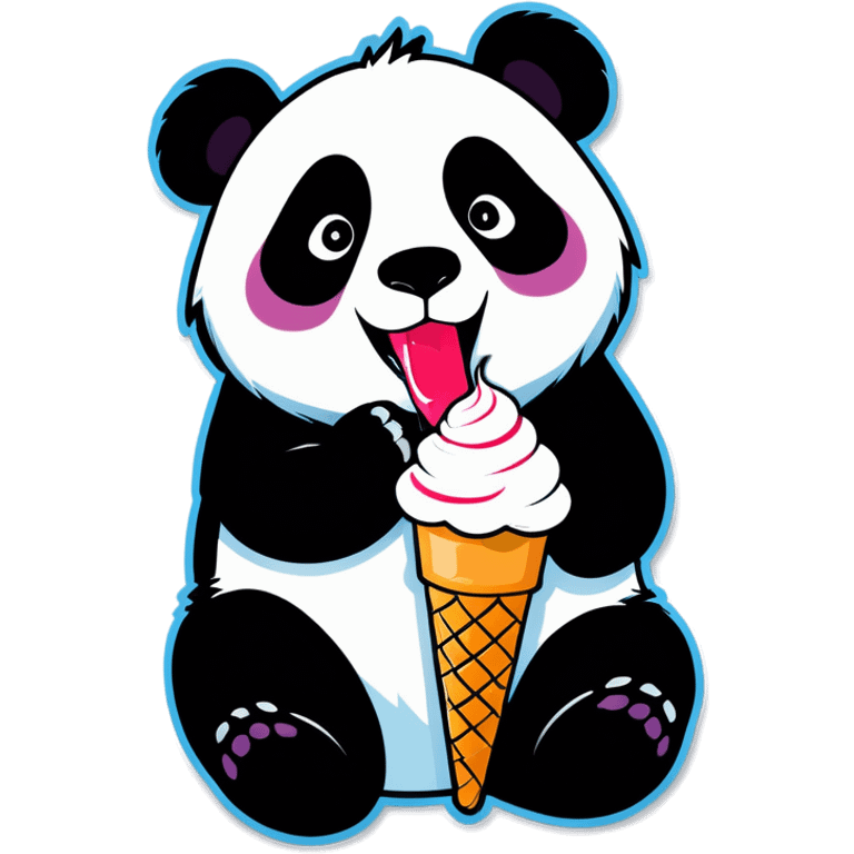 Panda eating ice cream emoji