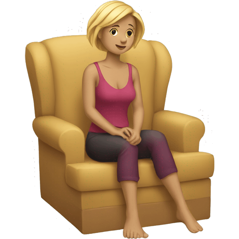 Women sit on befallow emoji