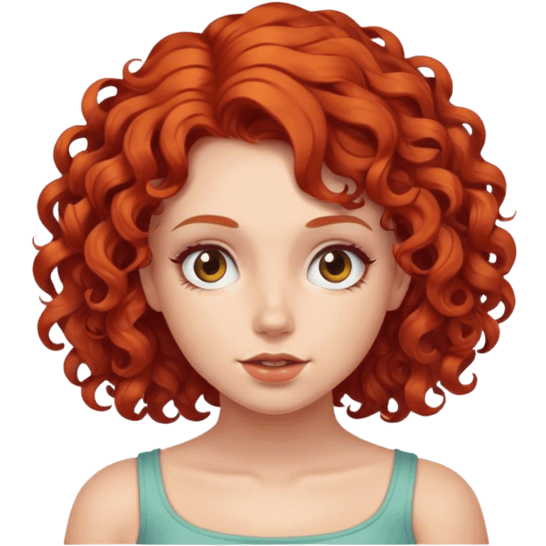 Curly red hair girl emoji