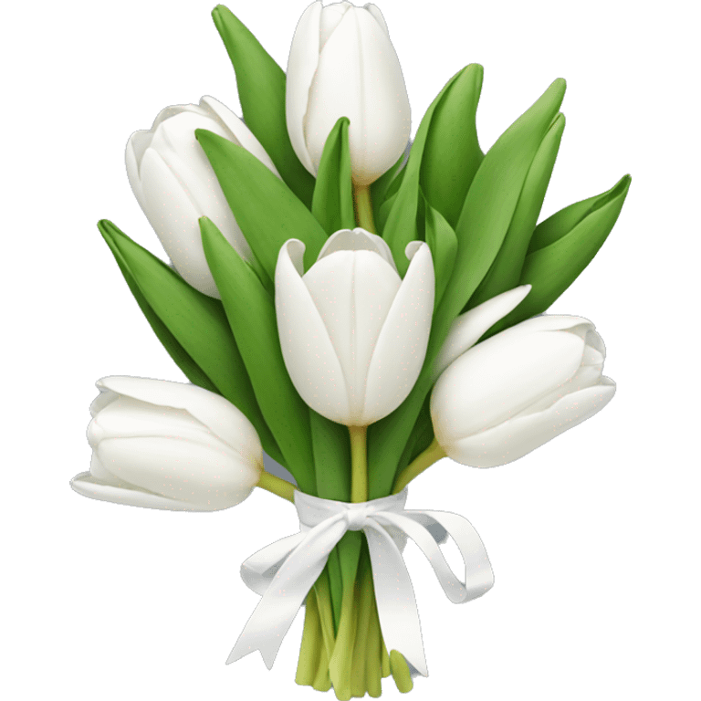 white tulip bouquet  emoji