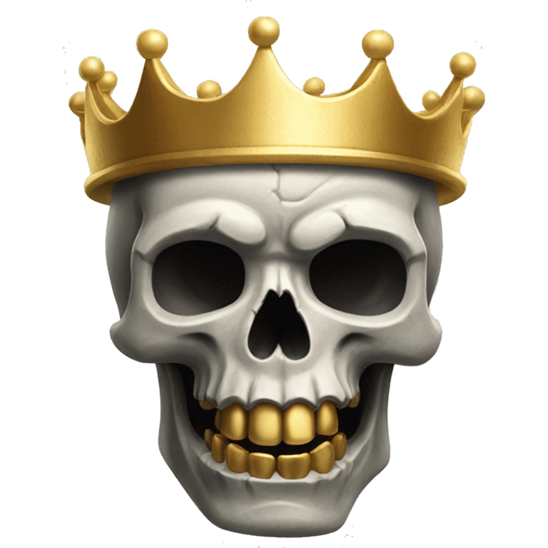 stone skull with a golden canine tooth and a crown emoji