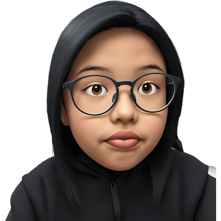 girl with glasses and black hair emoji