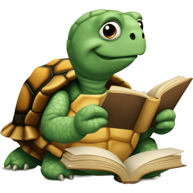 tortoise reading a book emoji