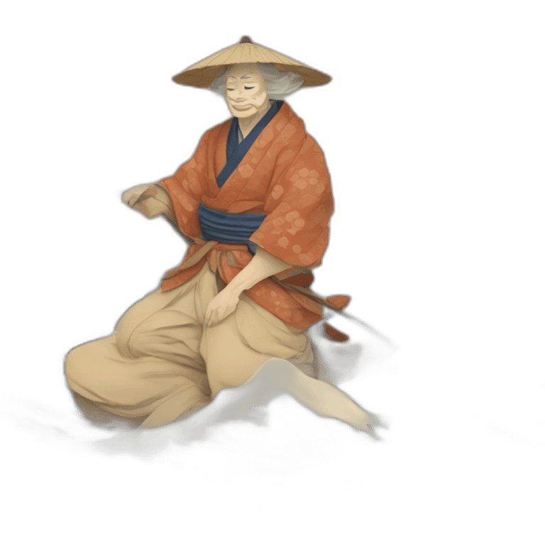 Hokusai in the style of Disney emoji