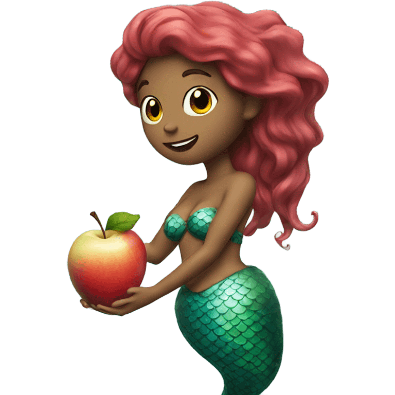 mermaid holding an apple emoji