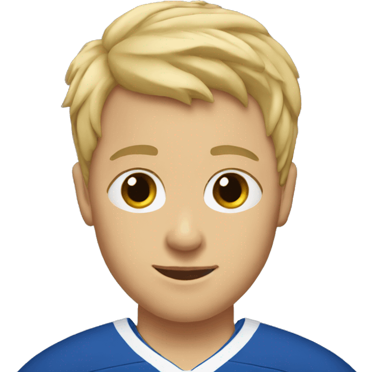 blonde dad with short hair wearing a hockey jersey emoji