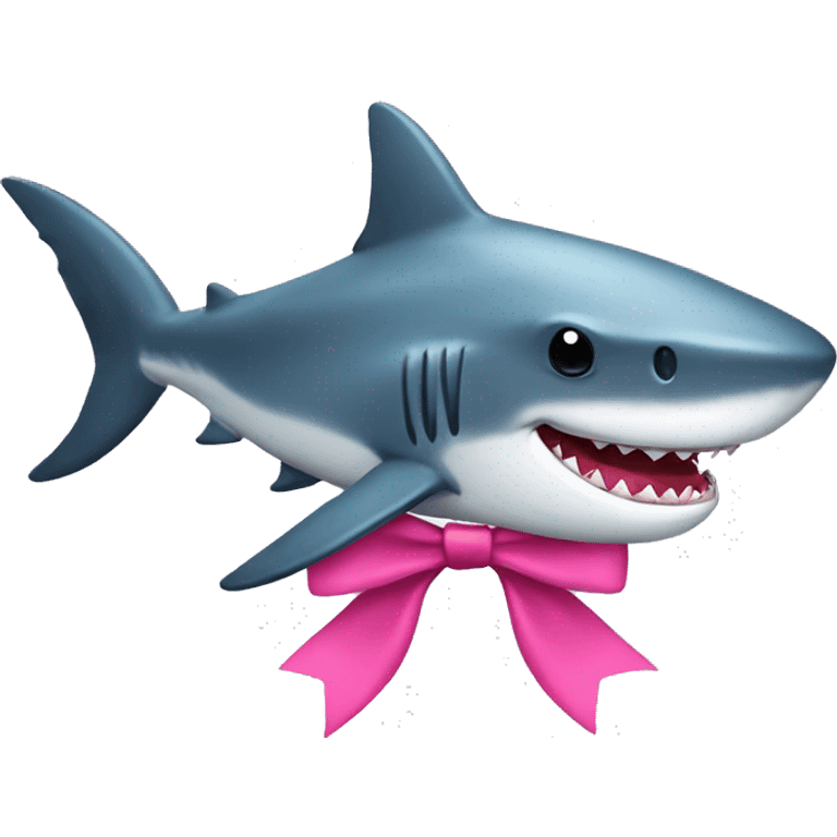 Shark with a pink bow emoji