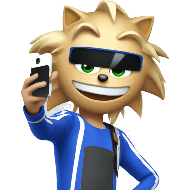 sonic taking a selfie emoji