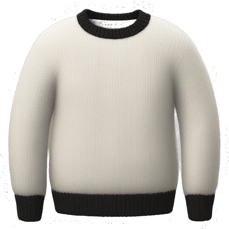 white wool sweater with black details emoji