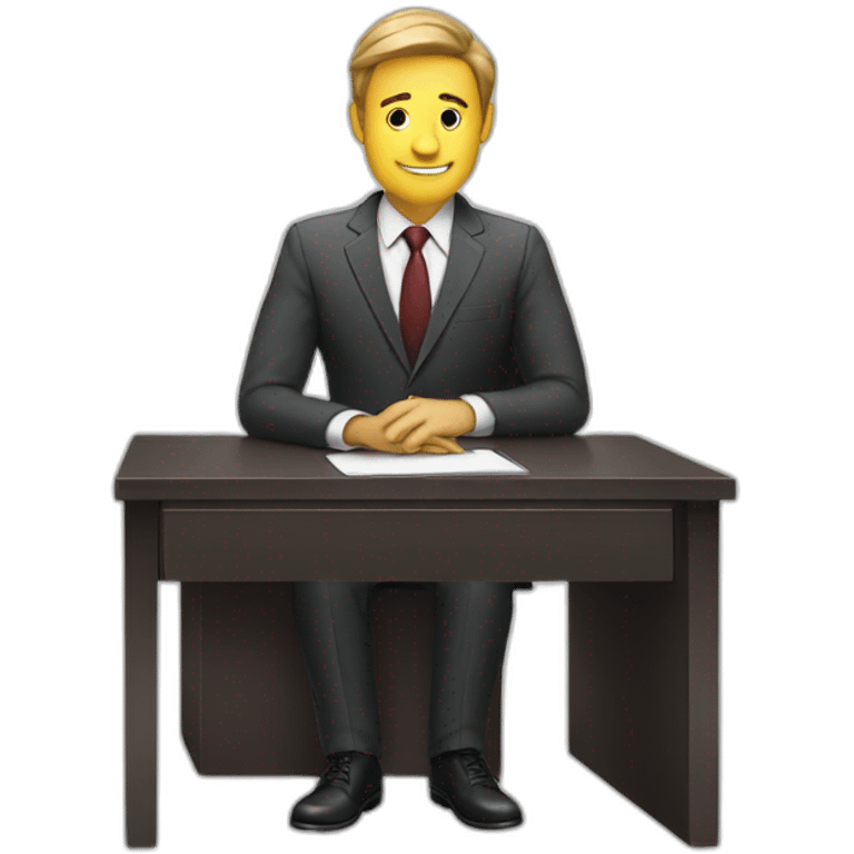 man suit at desk emoji