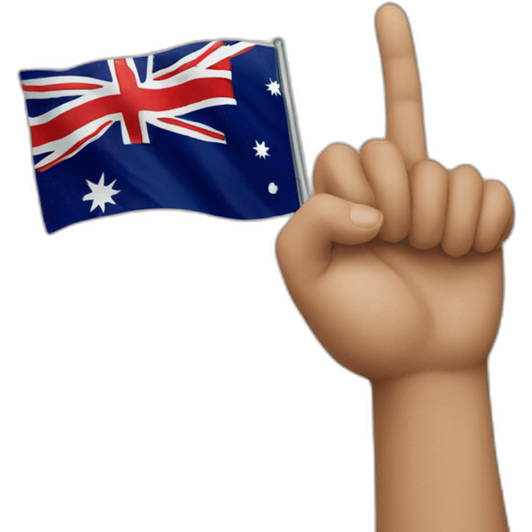 W hand over the Australian flag emoji