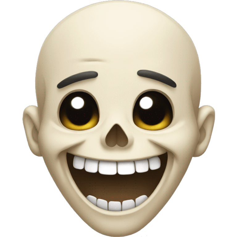 laughing skull with baldness emoji