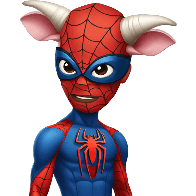 Spiderman with cow head emoji