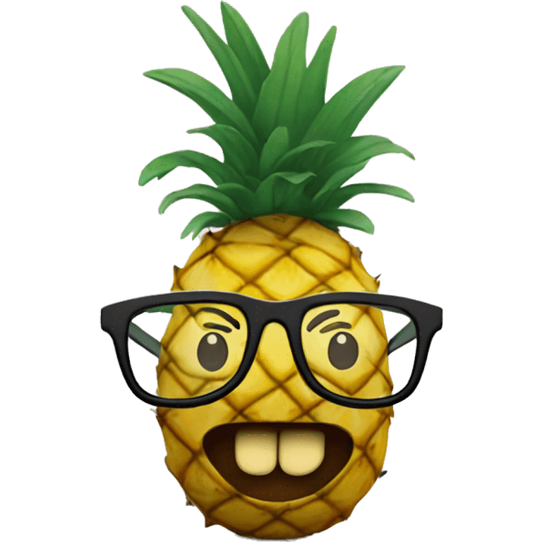 Pineapple with glasses emoji