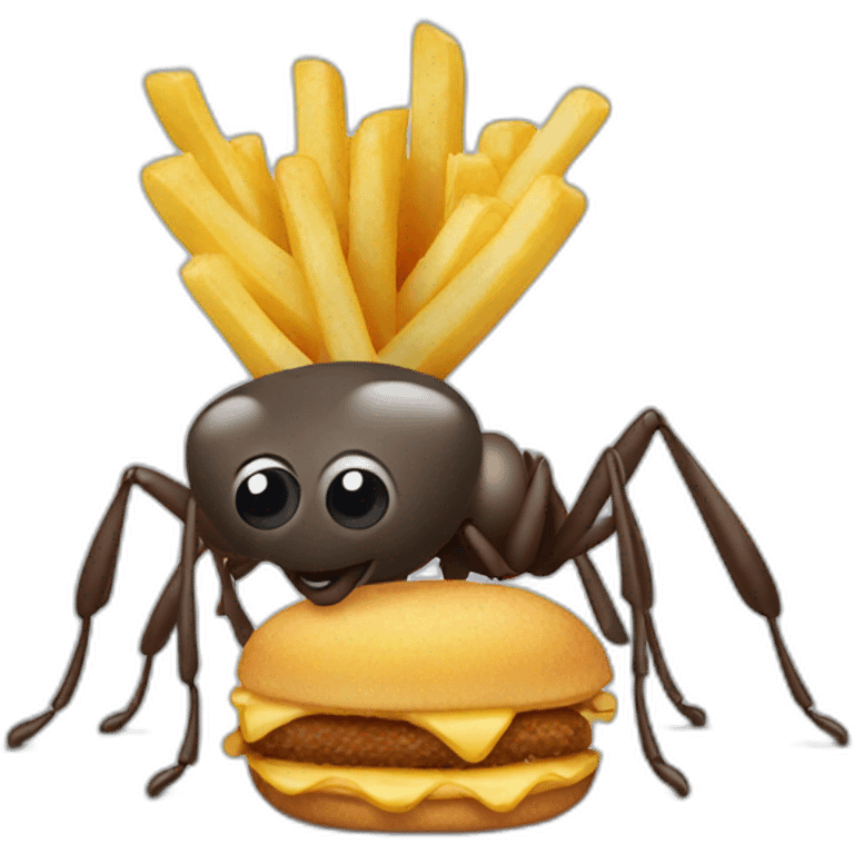 Ant with French fries emoji