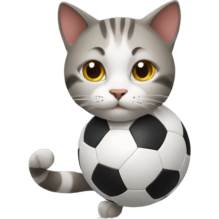 cat playing soccer emoji