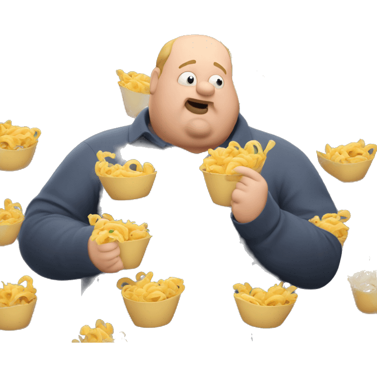 Fat man eating pasta emoji