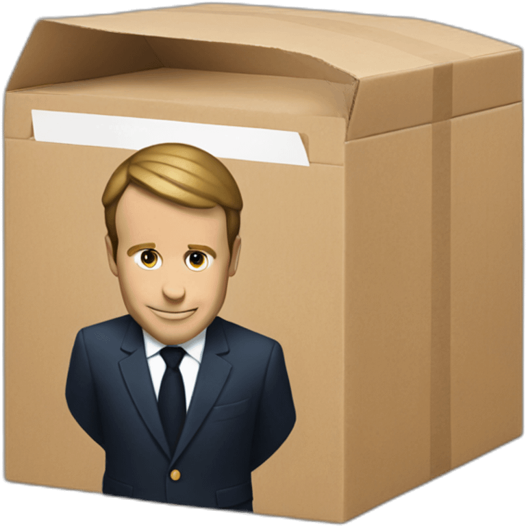 Macron in a box emoji