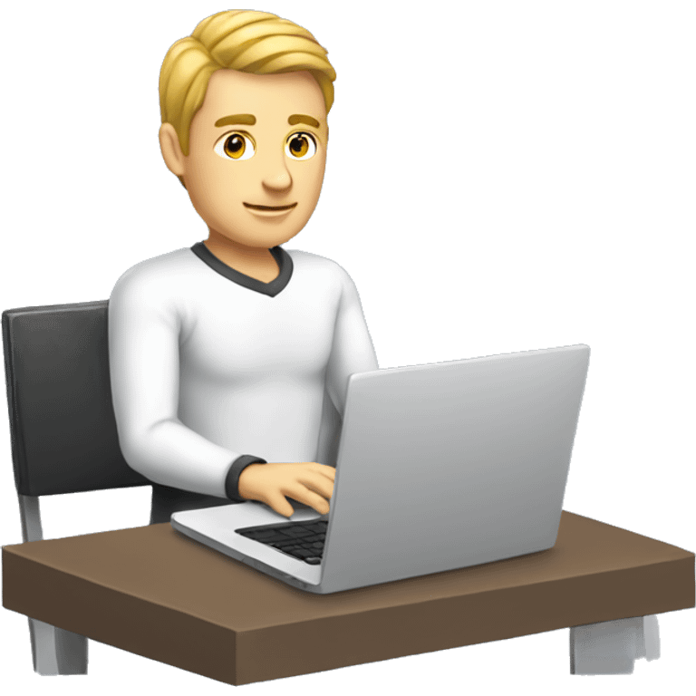 white male cybersportsman with laptop emoji