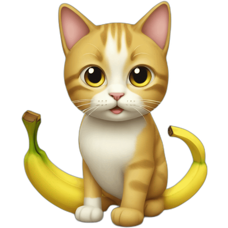 a cat with a banana emoji