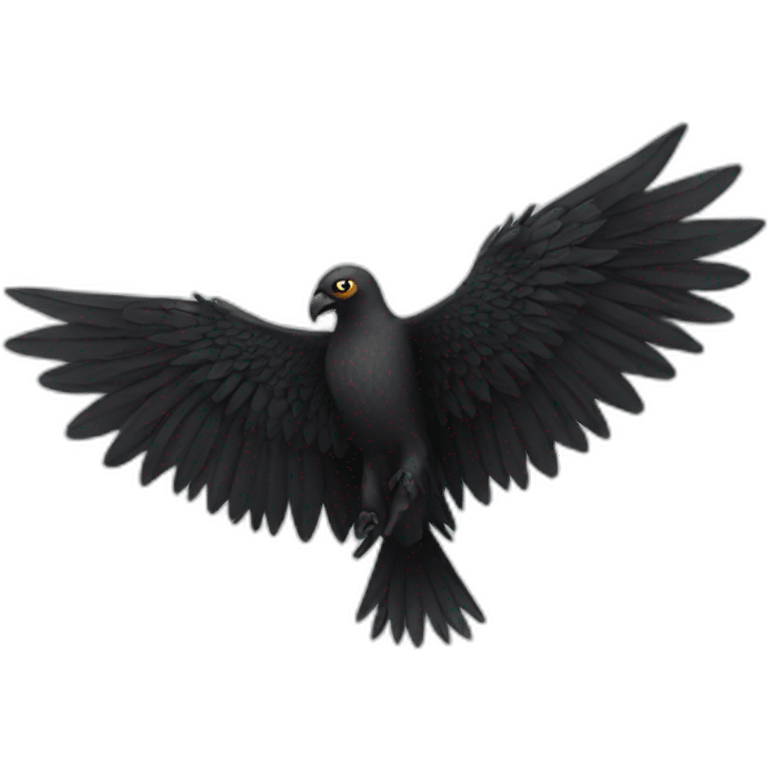 A black wing spread emoji