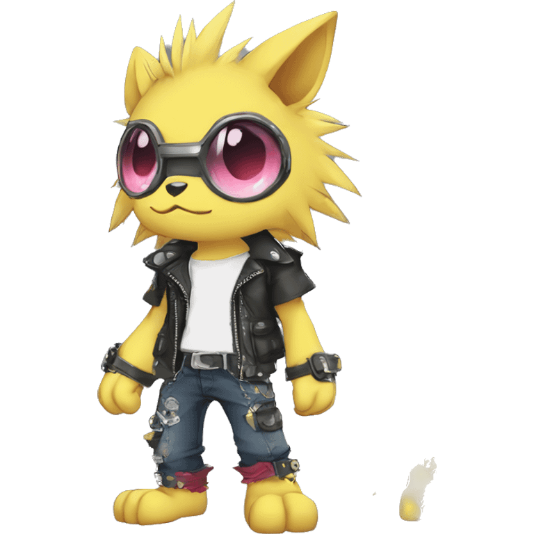 cute cool edgy punk Digimon-Fakemon-animal full body emoji