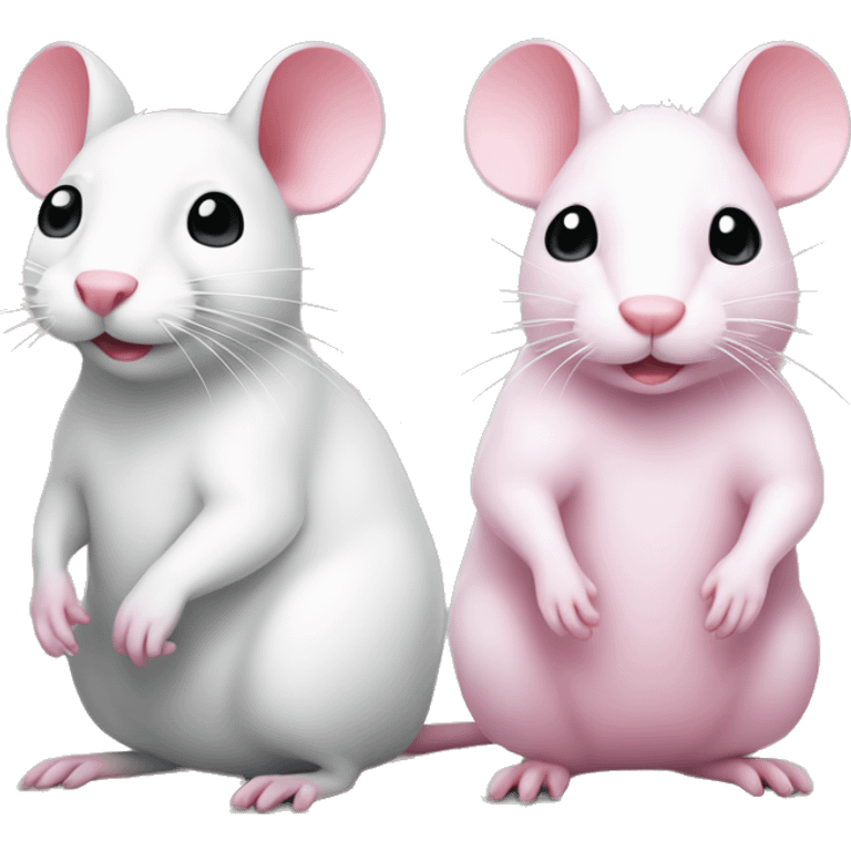 one pink rat and one white rat emoji