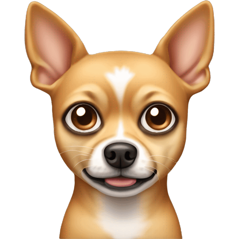 Tan dog chihuhua with eye crust and sneezing emoji