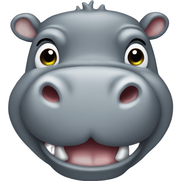 Smiling hippo emoji