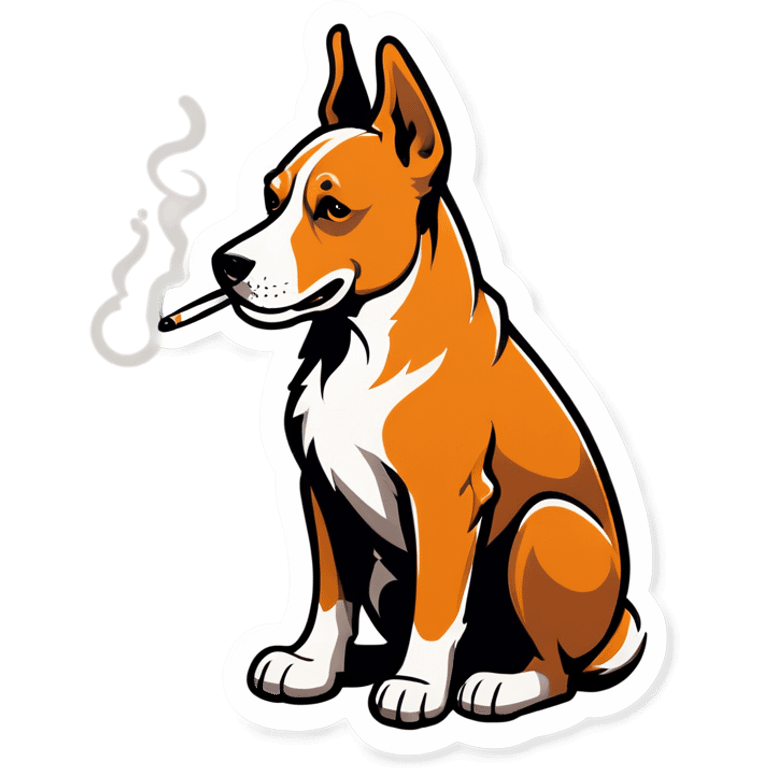 Dog with smoking  emoji