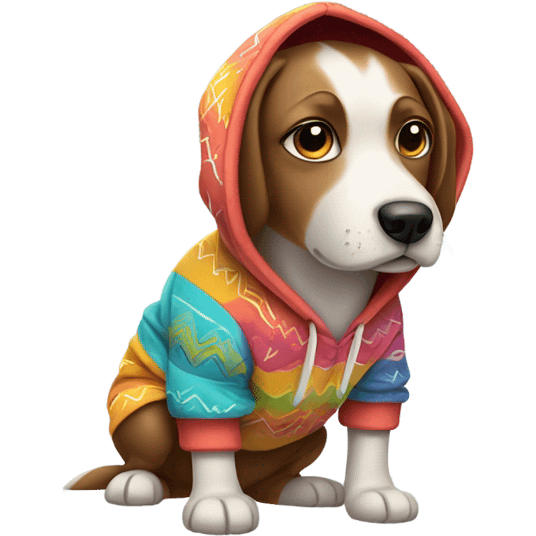 Dog wearing a hoodie emoji