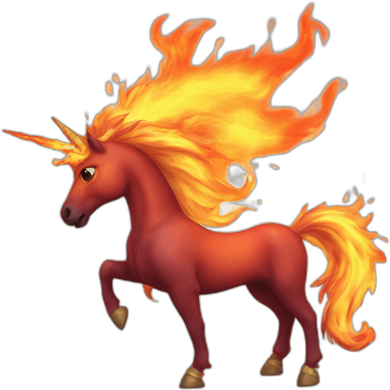 fire unicorn flame emoji