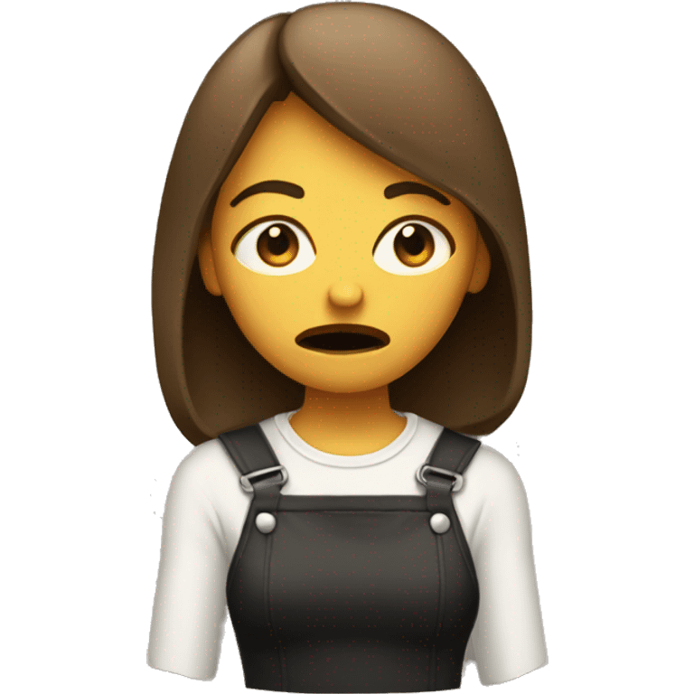 pouting with a knife emoji woman emoji