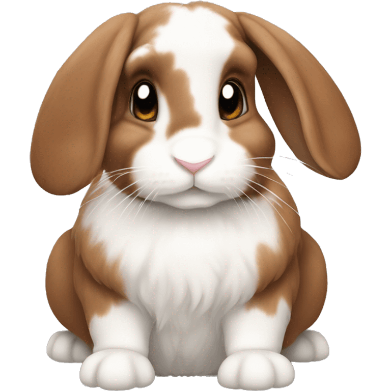 Brown lop rabbit with white speckles emoji